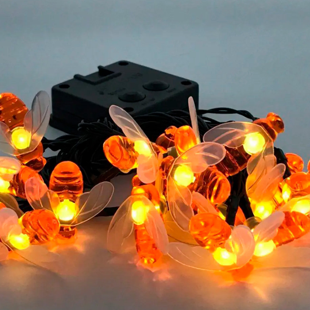 Вулична гірлянда на сонячній батареї 5м,Бджілка,Теплий білий SBR Київ - фото 9