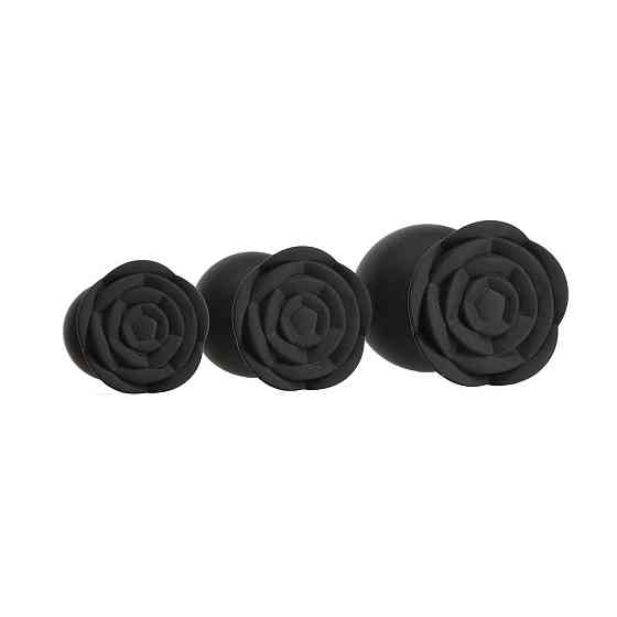 Набір силіконових анальних пробок BMS Roses Til’ Dawn Silicone Anal Plug Kit Starter Kit Black Sex Aura Київ