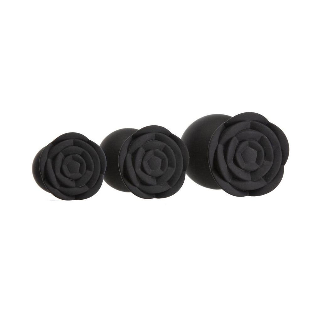 Набір силіконових анальних пробок BMS Roses Til’ Dawn Silicone Anal Plug Kit Starter Kit Black Sex Aura Київ - фото 2