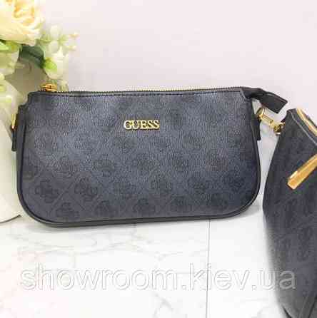 Жіноча сумочка з органайзером на плече Guess (865470) серая Київ