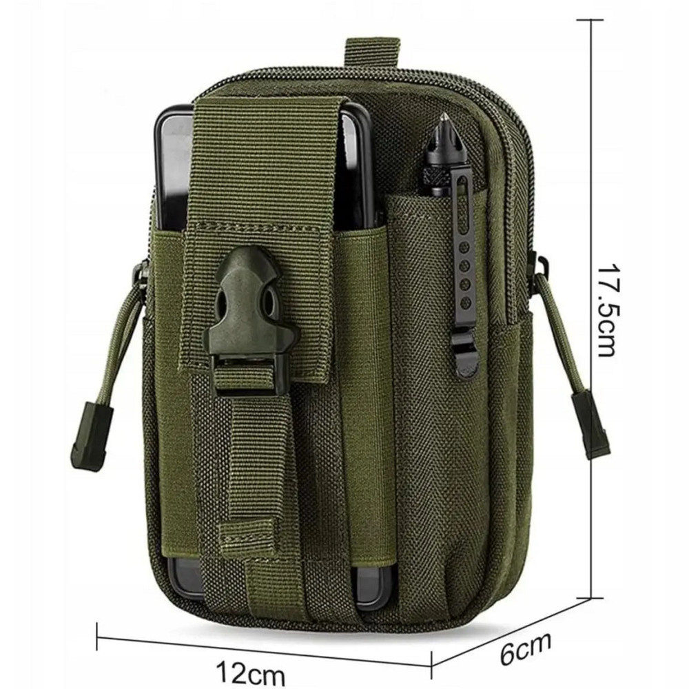 Тактична сумка - сумка для телефону, система MOLLE органайзер тактичний з кордури. Колір: хакі PH-77 Львів - фото 5