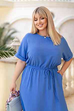 Жіноча сукня міді зі шнурком "Rea" оптом | Батал Джинс, 50-52 Київ