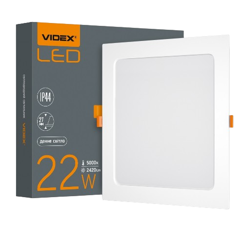 LED Панель врізна квадратна 22W 5000К VL-DLBS-225 Videx Житомир