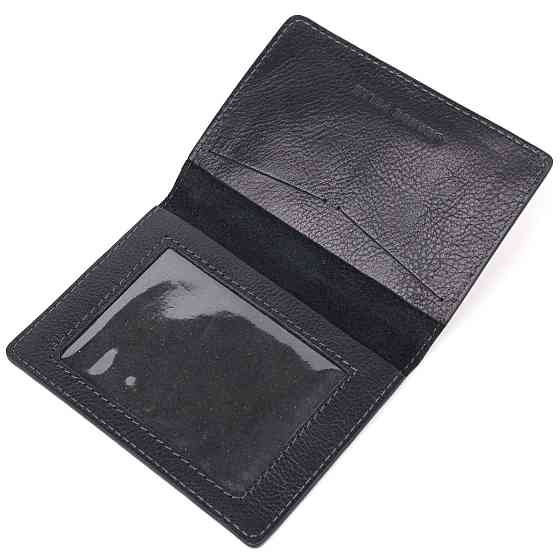 Кожаная обложка на военный билет Слава ЗСУ GRANDE PELLE 16745 Черная Киев