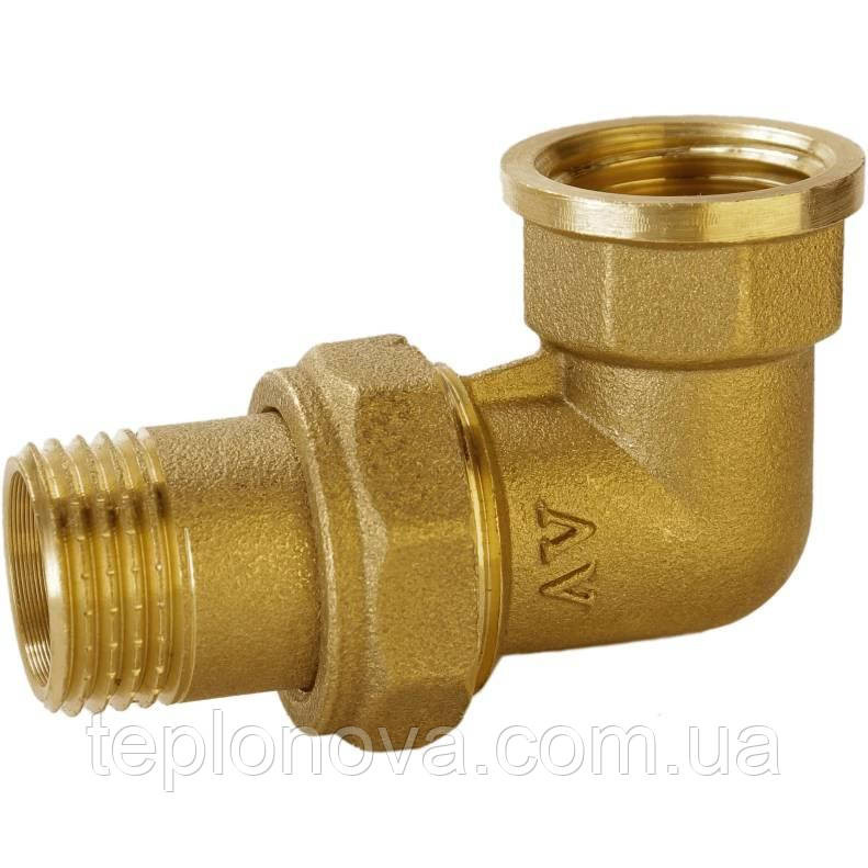 Згін американка кутова латунна 1/2| ВР х 1/2| НР штампована з гумовою прокладкою Б0838А VA Чернівці - фото 1