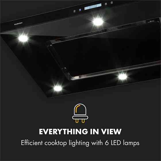 Острівна витяжка Valeria 90 см 6503/год витяжка touch LED скло неіржавка сталь чорний (Німеччина, читати Рівне