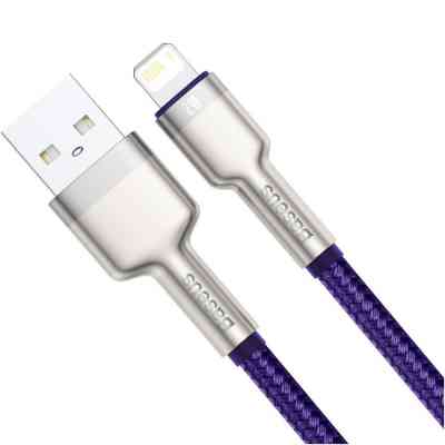 Дата кабель USB 2.0 AM to Lightning 1.0m 2.4A metal purple Baseus (CALJK-A05) Винница