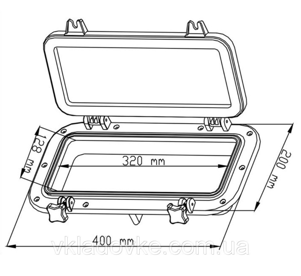 Люк Иллюминатор 400X200 Seaflo для лодок катеров яхт Киев - изображение 2