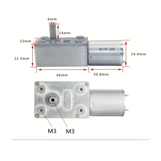 Компактный мотор-редуктор JGY-370 для DIY и робототехники Киев