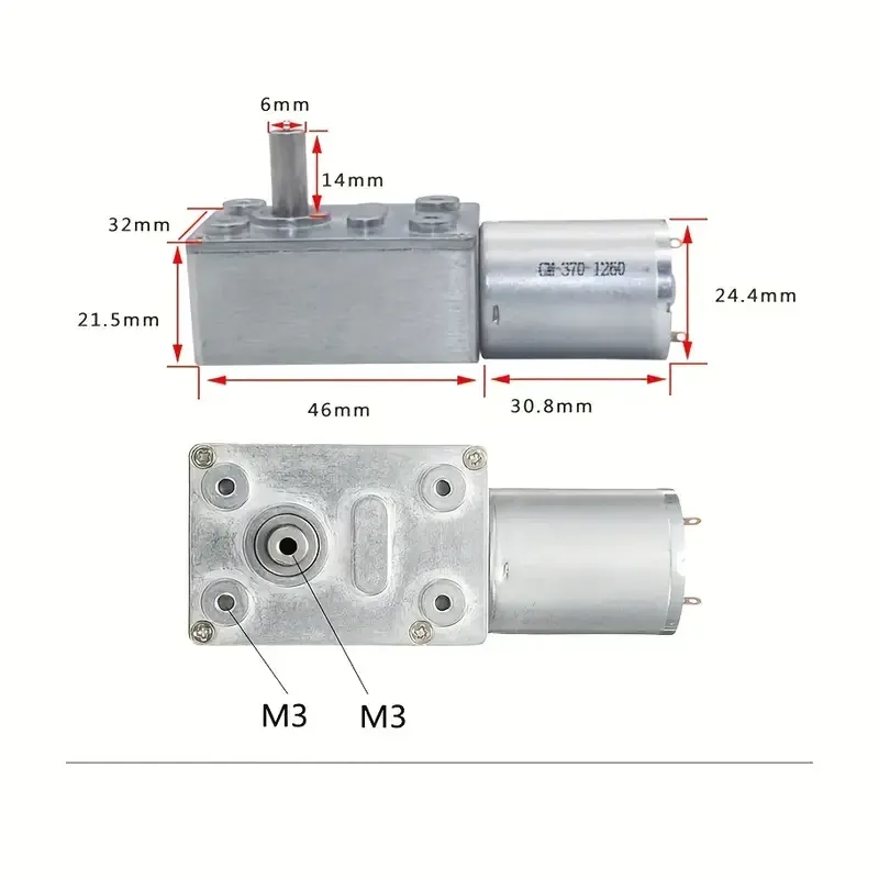 Компактный мотор-редуктор JGY-370 для DIY и робототехники Киев - изображение 6