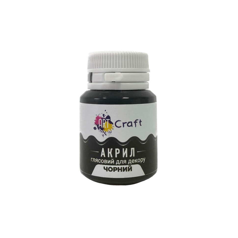 Акрилова фарба глянцева "Чорний" 20 мл AG-7546 Art Craft Вінниця - фото 1