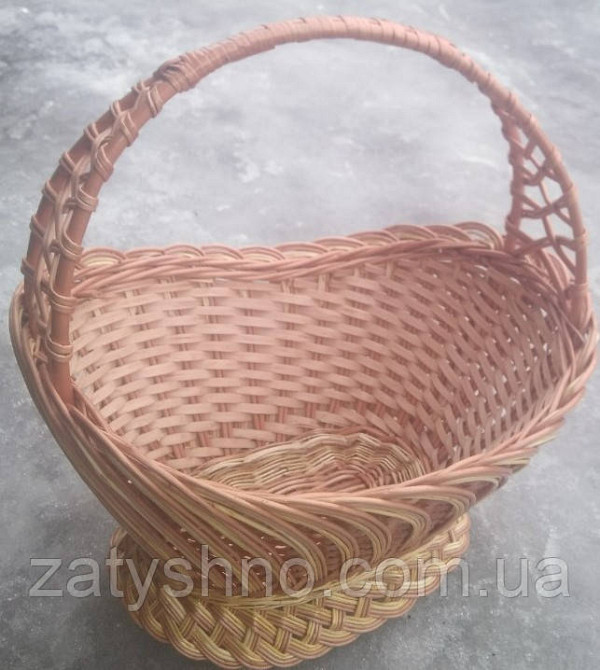 Корзина из лозы на паску  с ручкой Киев - изображение 4