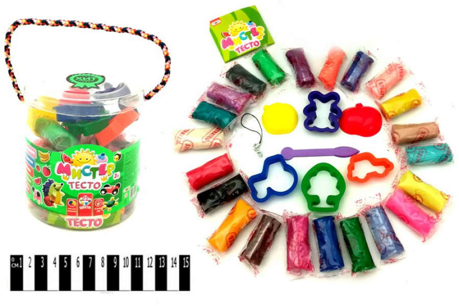 Набір тіста для ліпки 71109, Містер тісто 22 кольори, у блістері 11*13см, шт Київ - фото 1