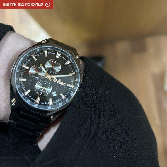 Мужские водостойкие наручные часы Lee Cooper Ice (Черные) Винница - изображение 9