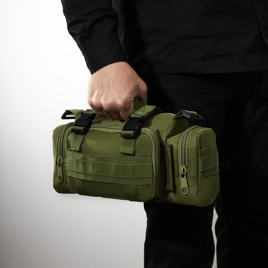 Сумка - подсумок тактическая поясная Tactical военная, сумка нагрудная с ремнем 5 литров кордура хаки TX-48 Львов - изображение 19