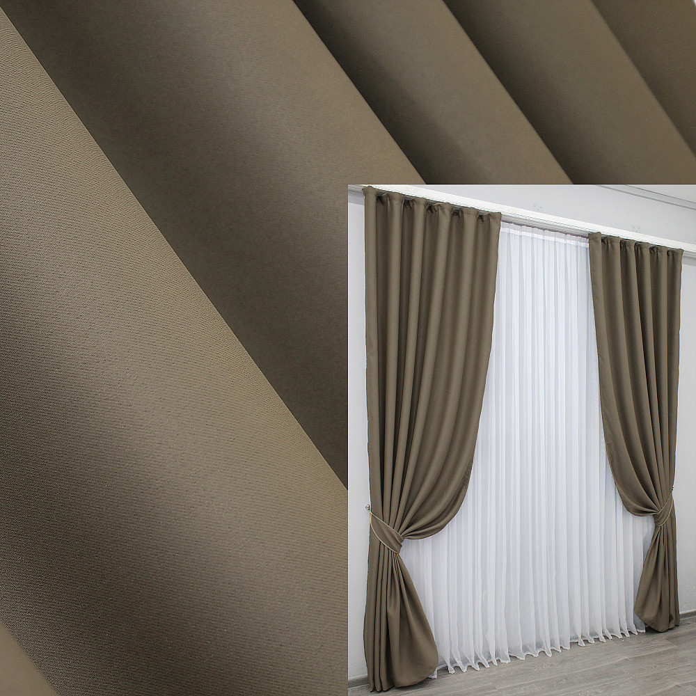 Комплект готових штор VR-Textil Bagema Rvs № 1239ш Молочний шоколад 100х270 см 2 шт (31-733) Київ - фото 1
