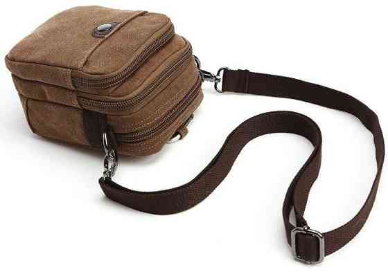 Барсетка текстильна Vintage 20163 Коричнева Київ