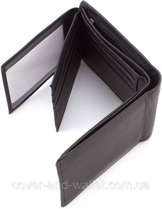 Шкіряний чоловічий гаманець без застібки з блоком для документів ST 108 Київ - фото 8