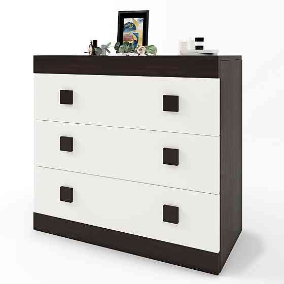 Комод Эверест на 3 ящика Соната-1 80х38х75 венге темный + белый (DTM-2046) Днепр