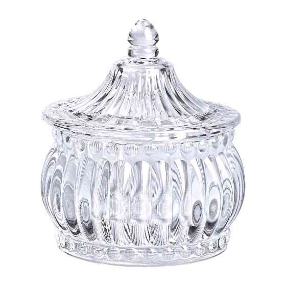 Стеклянная конфетница с крышкой в восточном стиле Ø 8 см Киев