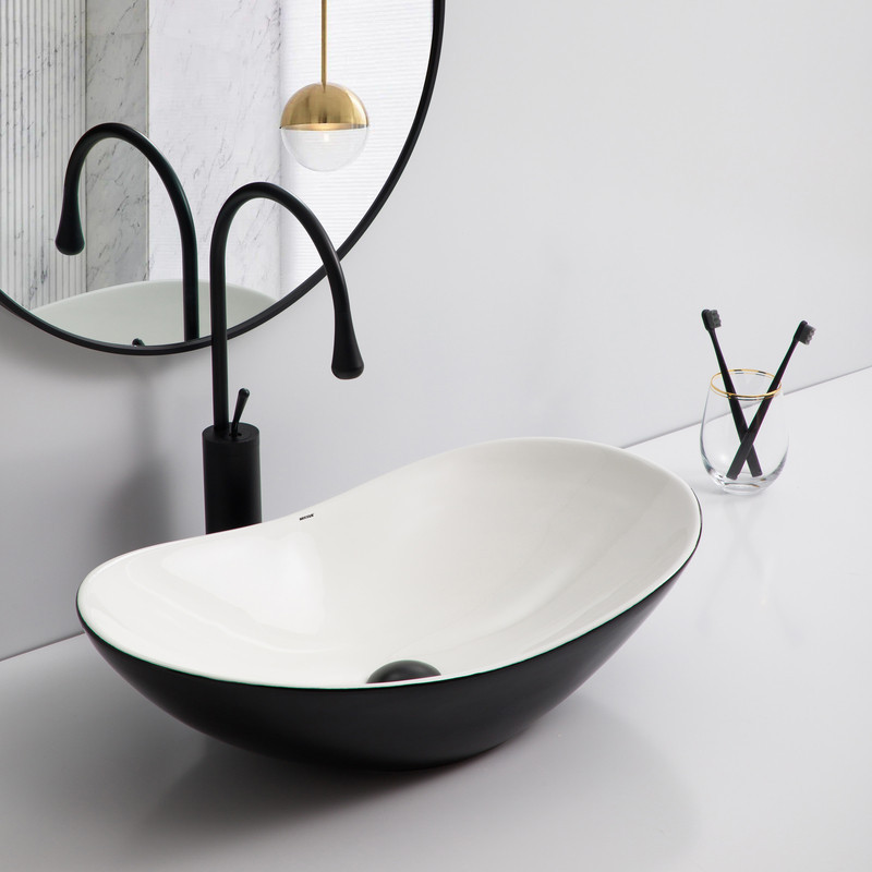 Раковина накладна Mixxus Premium WAVE-0105 WHITE-BLACK 620х360х160mm   ( MP6558 ) 27509 Харьков - изображение 3