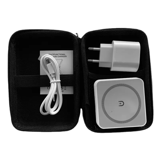 Бездротовий зарядний пристрій 3в1 YIKD (MagSafe) - Білий, Кейс + блочок + кабель Киев