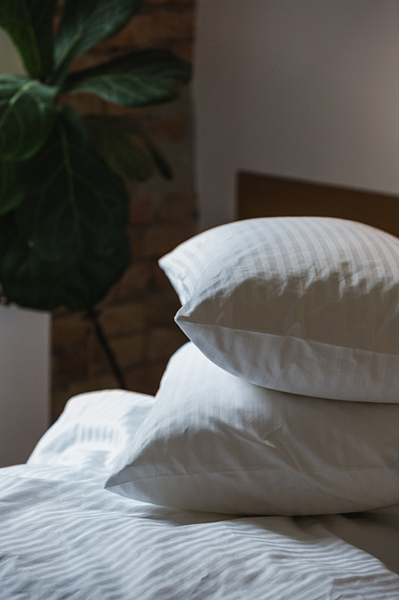 Ecotton Комплект постільної білизни Ecotton Євро 210х220 см готельний із Страйп-сатину білий по Коломия - фото 2