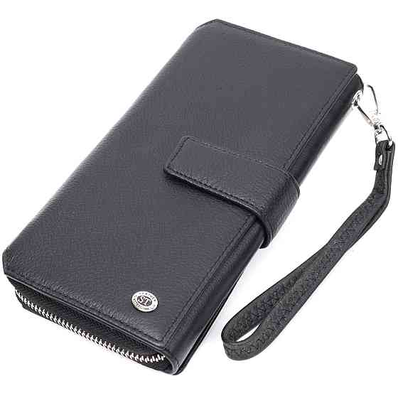Кошелек-клатч унисекс из натуральной кожи ST Leather 19432 Черный Киев