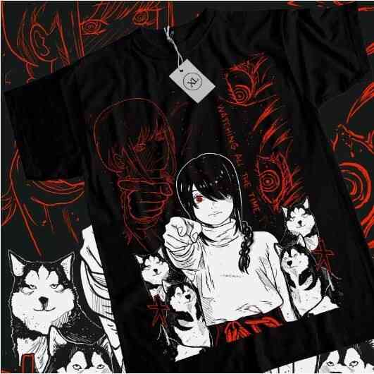 Футболка аниме Человек-бензопила оверсайз (S/M/L) Черний AnimeJ0905 Днепр