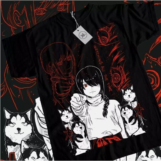 Футболка з аніме принтом Людина-бензопила оверсайз (S/M/L) Чорний AnimeJ0905 Дніпро - фото 1