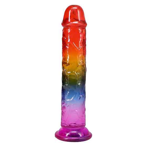 Дилдо Doc Johnson Crystal Jellies - 8.5 Inch Сlassic Dong - Rainbow Sex Aura Киев
