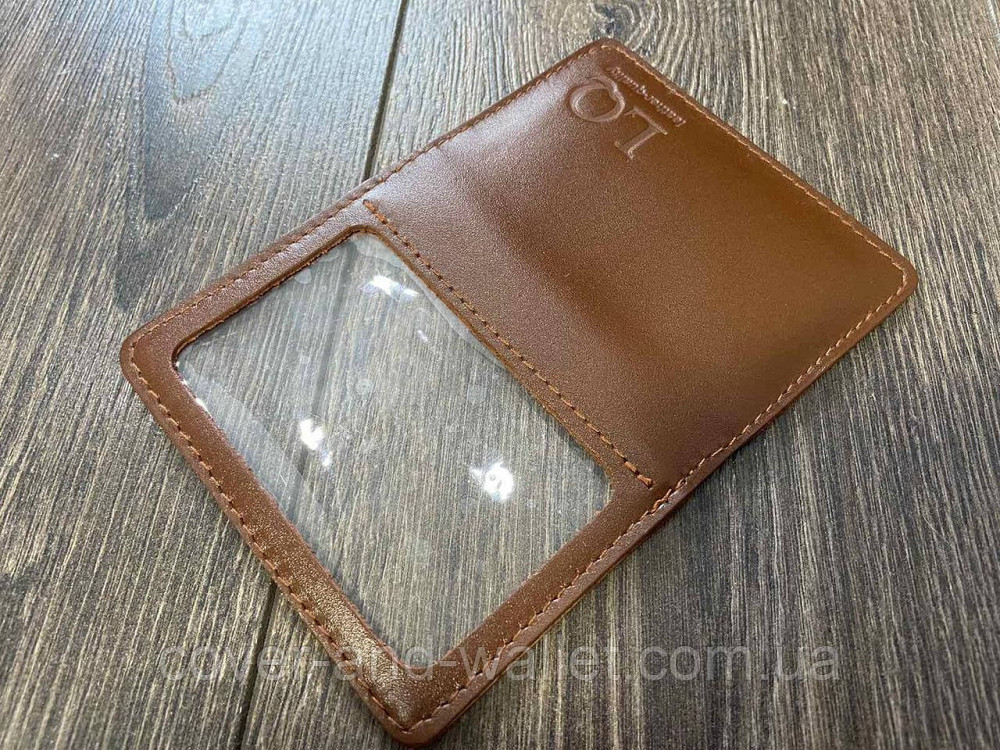Коричнева обкладинка на авто документи і паспорт LQ Leather Київ - фото 3