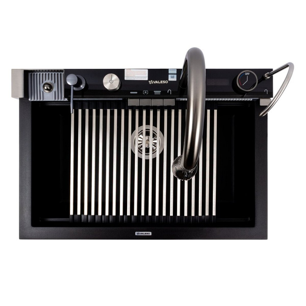 VALESO Гранітна мийка VALESO IRENA 6846 матова Чорна Коломия - фото 12