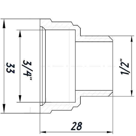 Редукционный переходник 3/4″х1/2″ВН нержавеющий SK433S OPTIMUM Киев