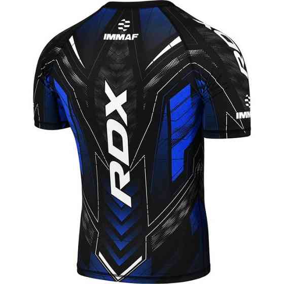 Рашгард RDX на короткий рукав, схвалена IMMAF, Чорно синій XXL Кам'янське