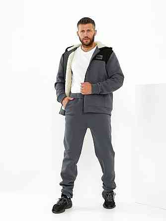 Зимовий чоловічий спортивний костюм на хутрі Сіро-чорний 48/50 Харків