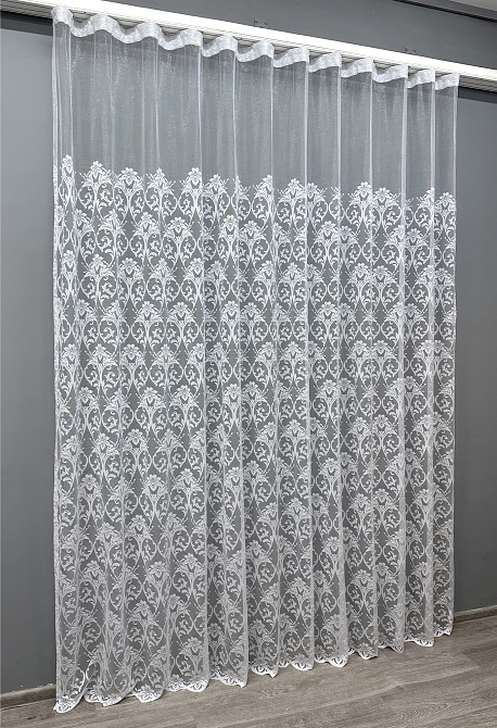 Тюль VR-Textil 1202т Преміум Жакард Білий 200х240 см (42-0862) Київ - фото 3