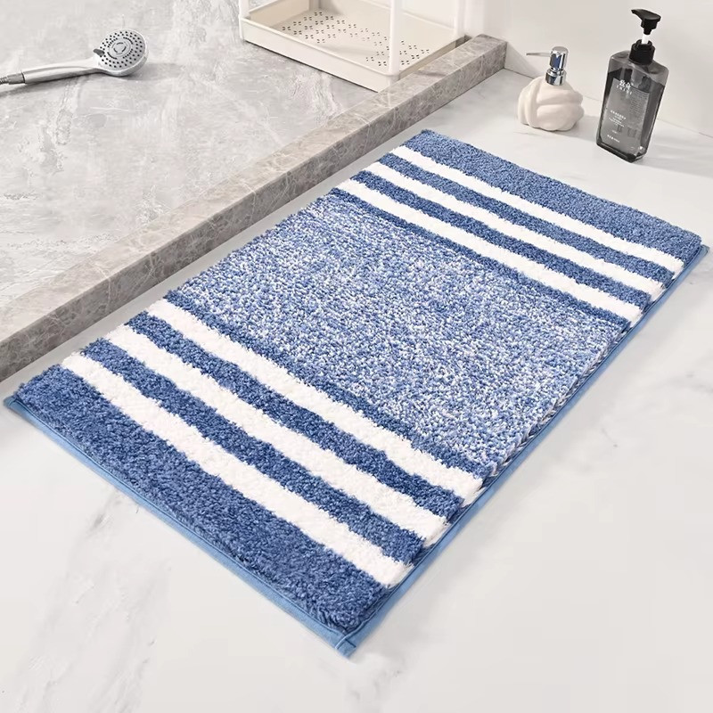 Коврик для ванной и душа коврик для ног в ванную комнату,микрофибра,атискользящий 50х80 см,в полоску Каменец-Подольский - изображение 1