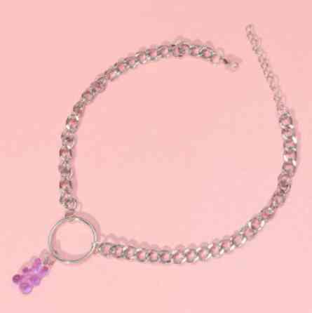 Подвеска мишка сиреневая - длина 30см, смола, цинковый сплав Киев