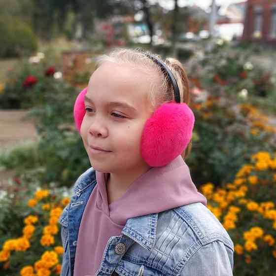 Меховые наушники детские из Rex Малиновый Харьков