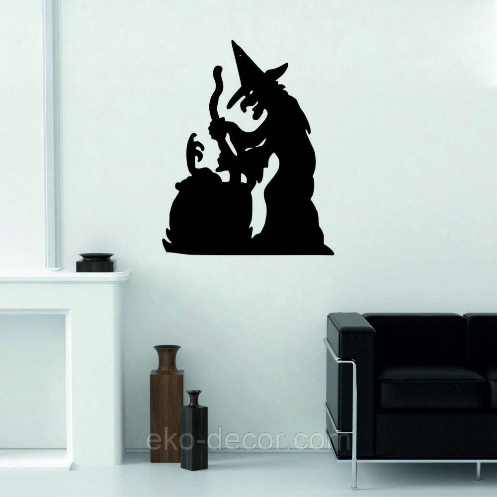 Декоративное настенное 3D Панно «Ведьма», Декор на стену с объемом 110*87 см, Черный Киев - изображение 5