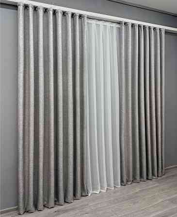 Комплект готовых штор VR-Textil ALORA-TON № 1875ш Светло-серый 200х270см 2 шт (32-166) Киев
