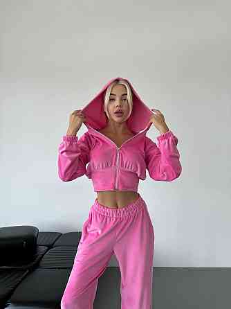 Жіночий стильний прогулянковий костюм двійка: кофта і штани велюр-плюш Одеса