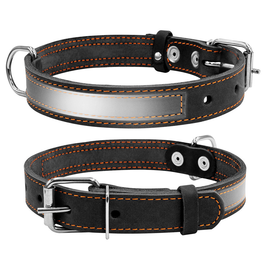 Нашийник "CoLLaR" зі світловідбиваючою стрічкою (ширина 35мм, довжина 48-63см) чорний Коломыя - изображение 1