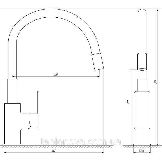 Змішувач для кухні Globus Lux Milano GLM-0203LR-11-GRAPHITE Чернівці
