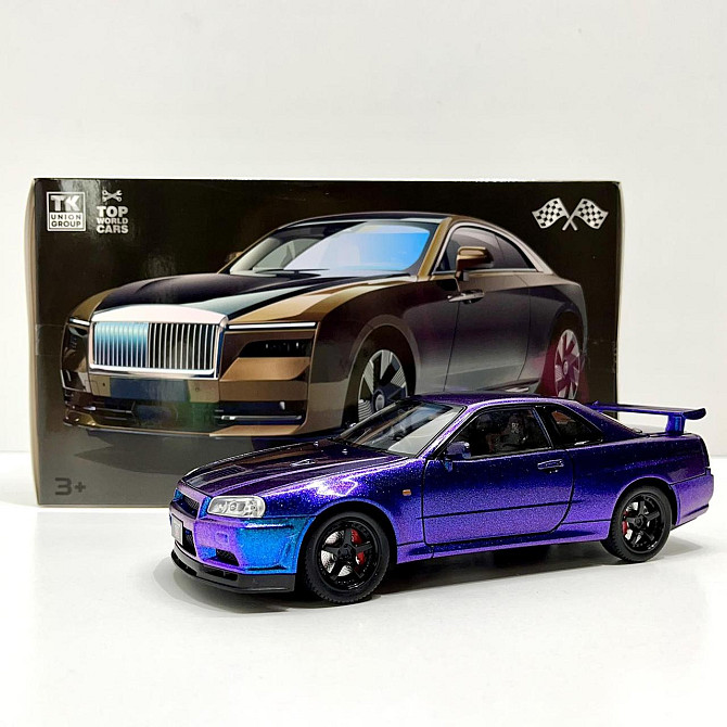 Машинка металева Авто Експерт Nissan GT-R 1:24 світло/звук відчиняються двері капот багажник Фіолетова (1990-21) Чернігів - фото 8