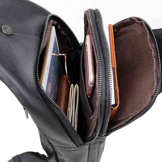 Сумка кобура наплечная, Кожаная сумка кросс-боди мужская легкая через плечо GT-93 Львов