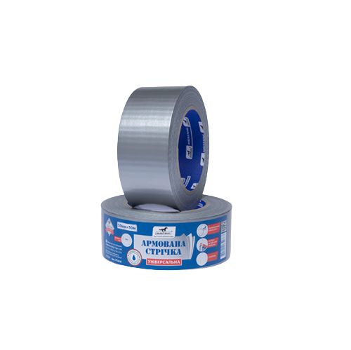 Стрічка клейка армована 50мм*10м 180мкм срібна Мустанг Житомир - фото 3