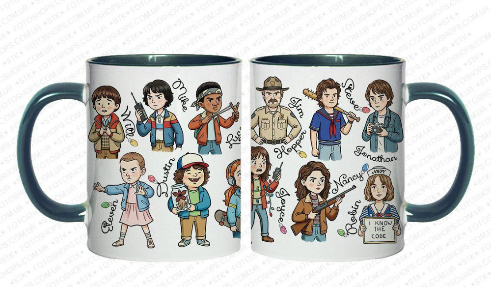 ☕ Кухоль з головними героями серіалу «Дуже дивні справи» (Stranger Things) Хамелеон Одеса - фото 4