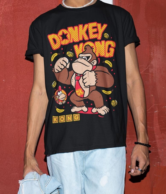 Футболка аниме Донкей Конг Сизес С оверсайз (S/M/L) Черний AnimeJ0856 Днепр - изображение 3